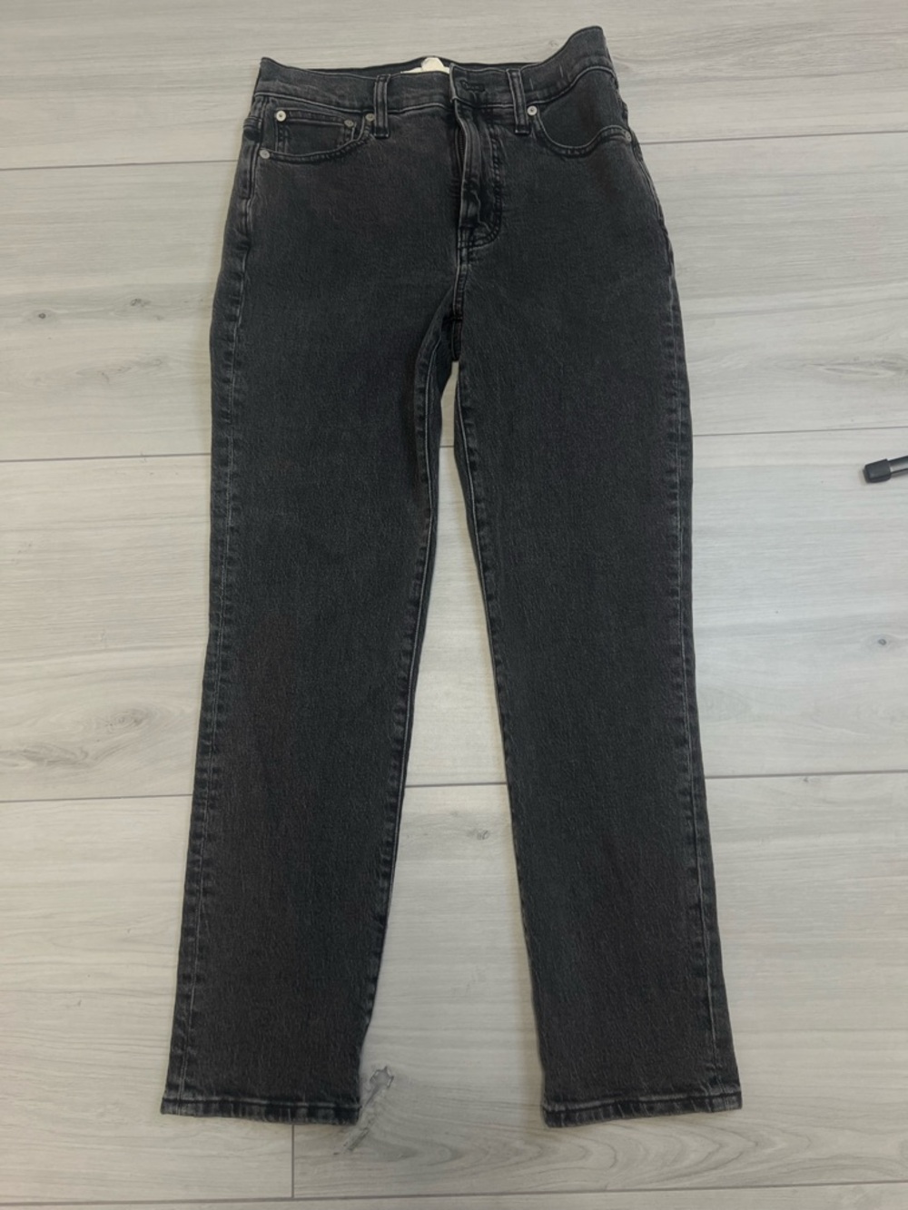 Madewell Perfect Vintage High Rise Black Straight Leg‎ Jeans Sz 25 Classic